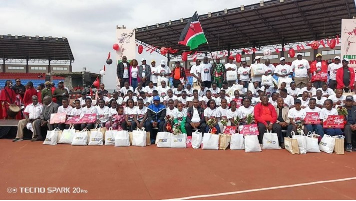 Kenyan sprinters, field athletes who are part of Team Kenya leaves for training camp in France